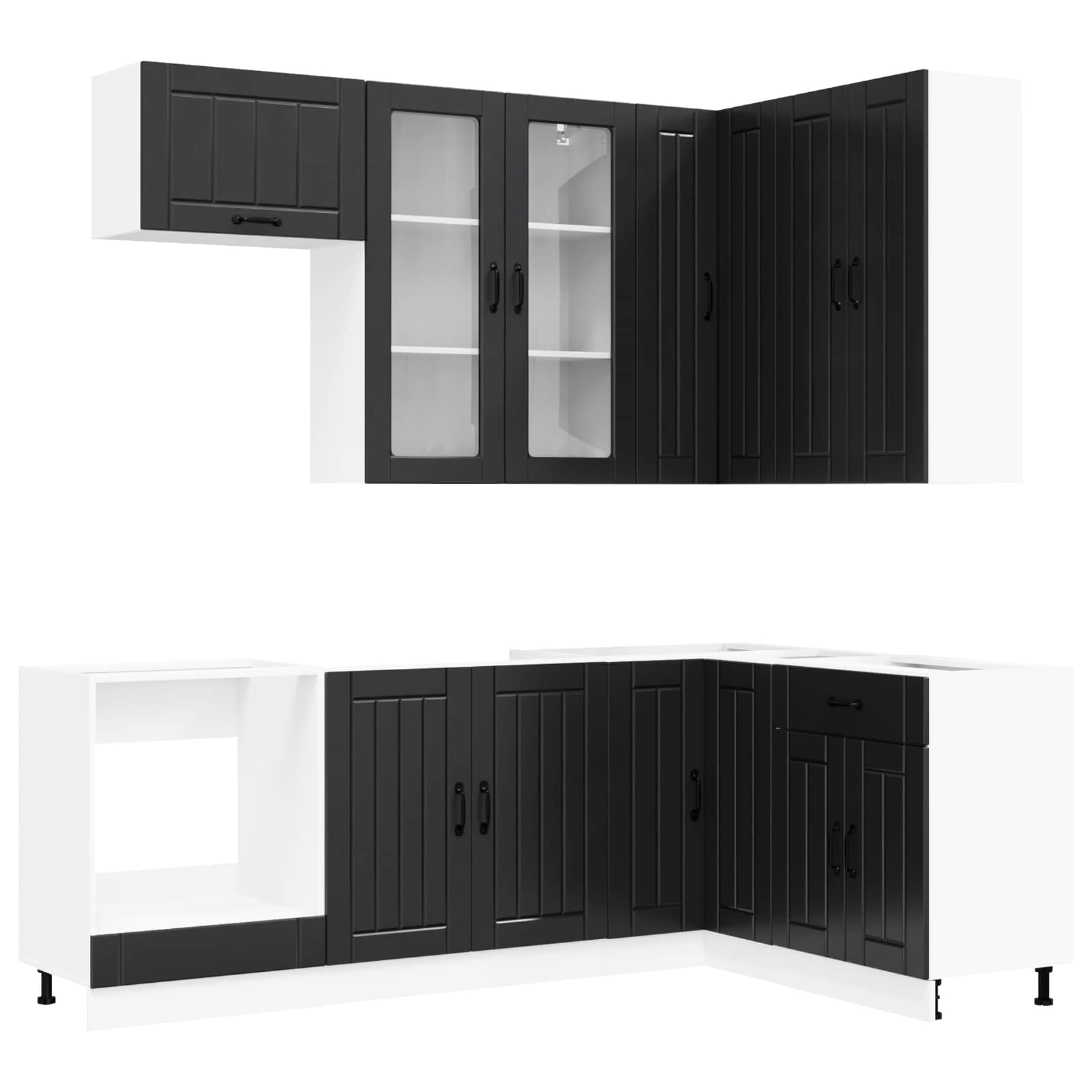 Keittiö Yksikkö LUCCA 8 pcs Musta Tekninen puu - Image 2