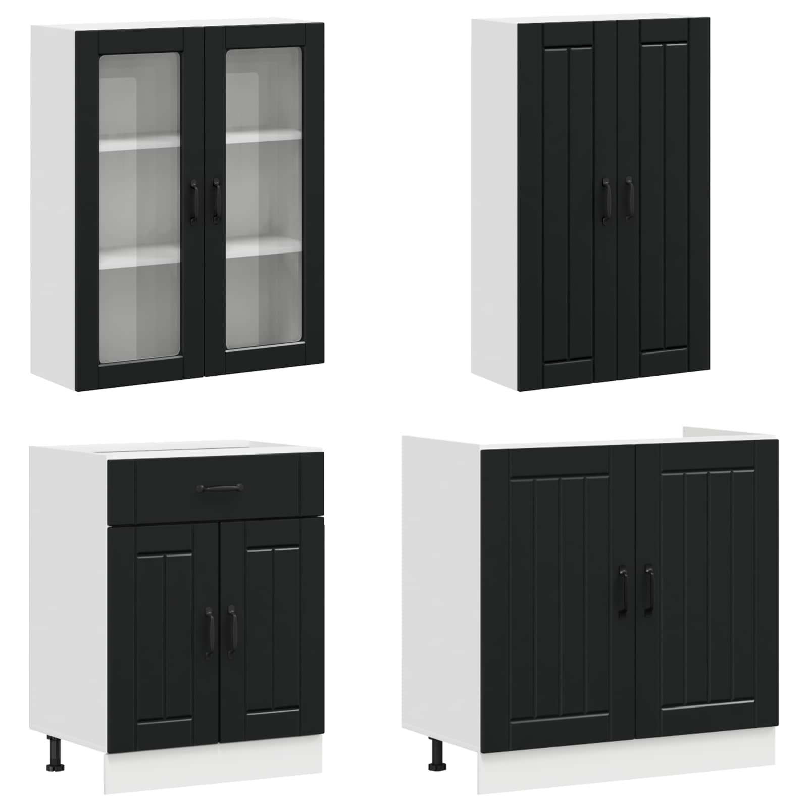Keittiö Yksikkö LUCCA 8 pcs Musta Tekninen puu - Image 3