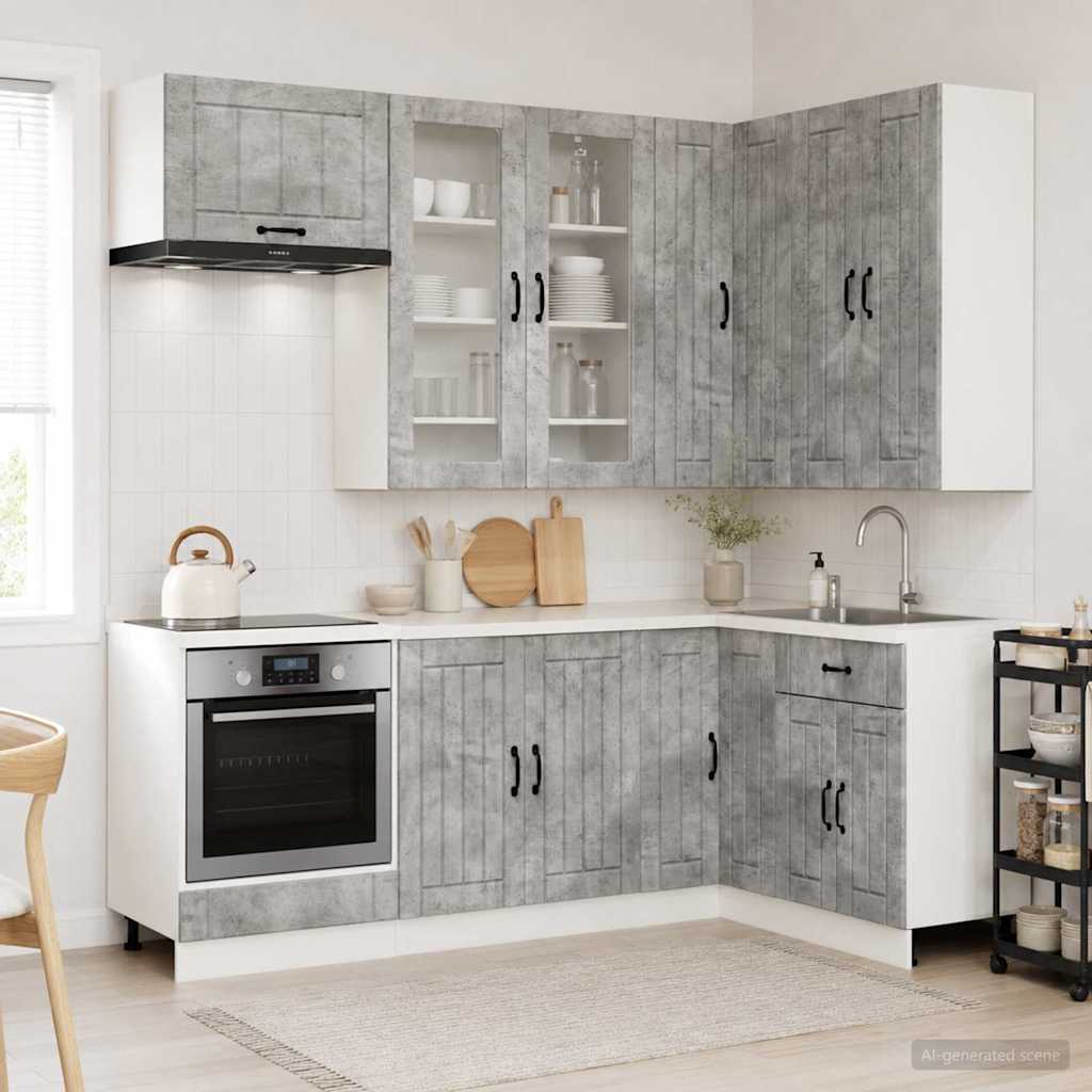 Keittiö Yksikkö LUCCA 8 pcs Betoninharmaa Tekninen puu