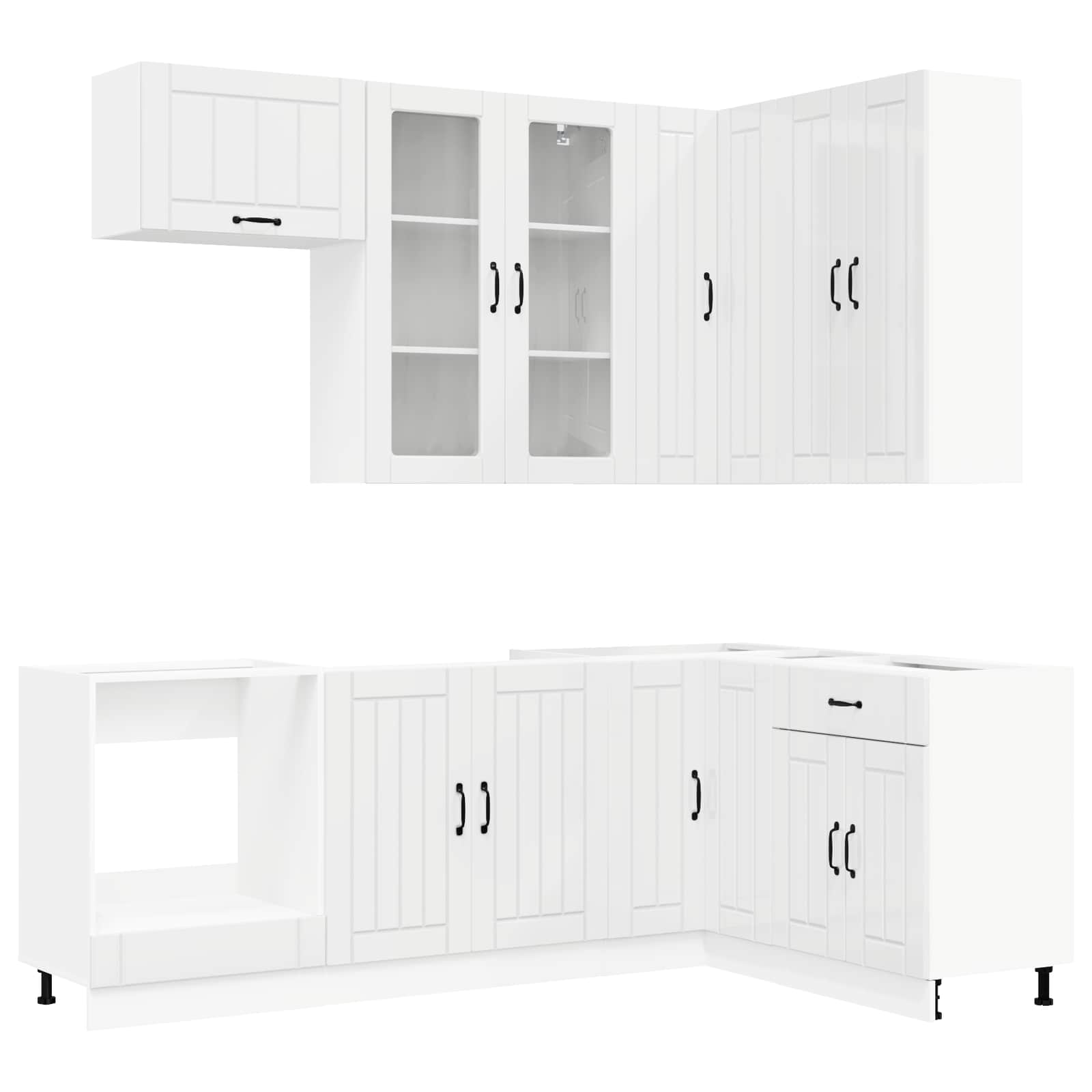Кухненски единица LUCCA 8 pcs Бял гланц Инженерна дървесина — изображение 2