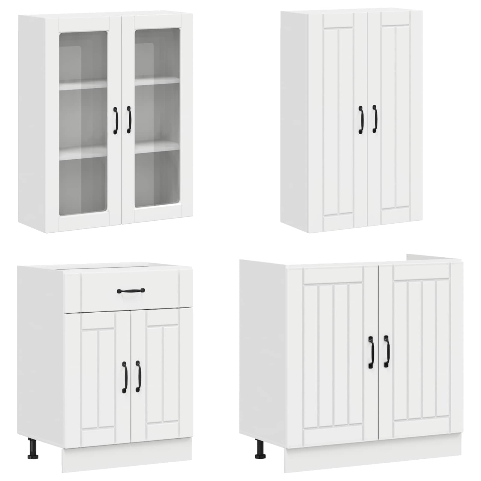 Кухненски единица LUCCA 8 pcs Бял гланц Инженерна дървесина — изображение 3