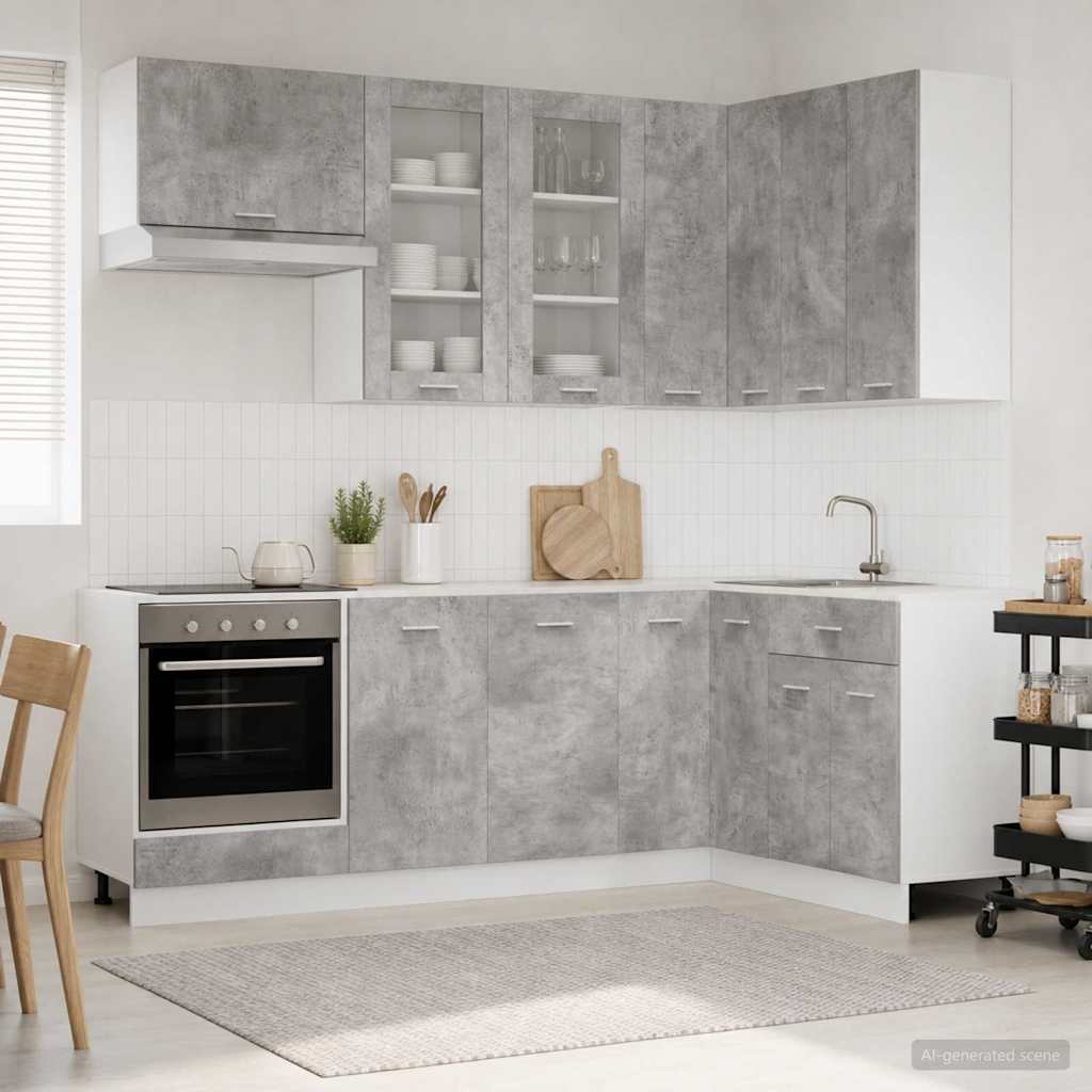 Keittiö Yksikkö LYON 8 pcs Betoninharmaa Tekninen puu