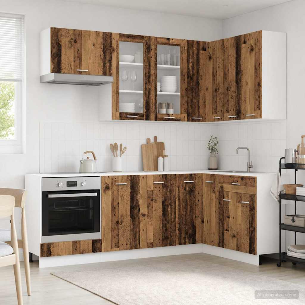 Keittiö Yksikkö LYON 8 pcs Vanha puu Tekninen puu