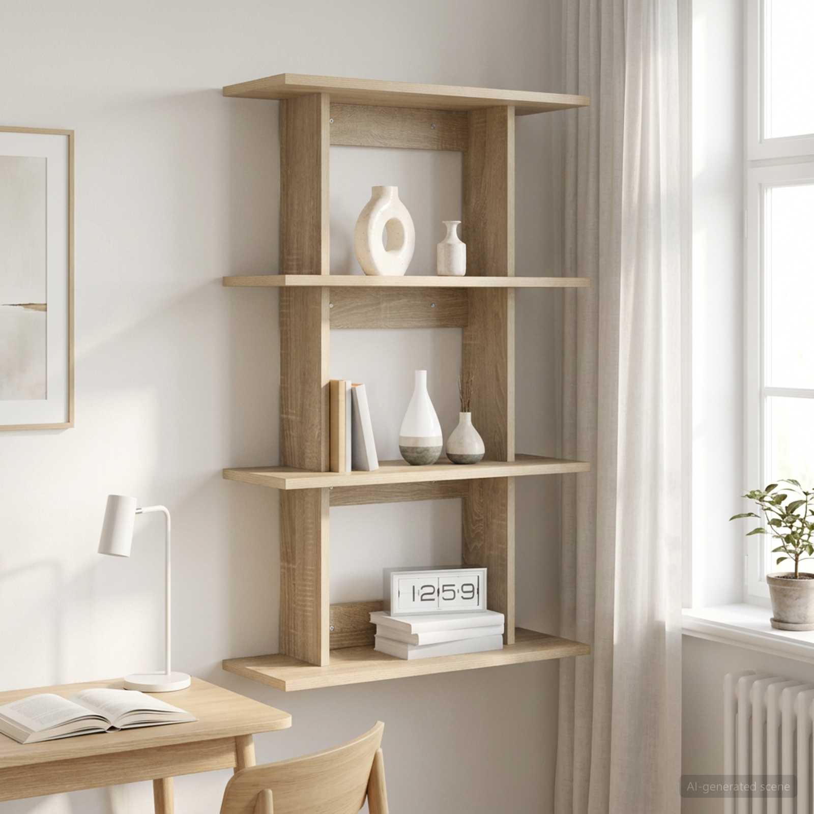 vidaXL Seinähylly Seinäkiinnitettävä Sonoma-tammi 56 x 20 x 90 cm