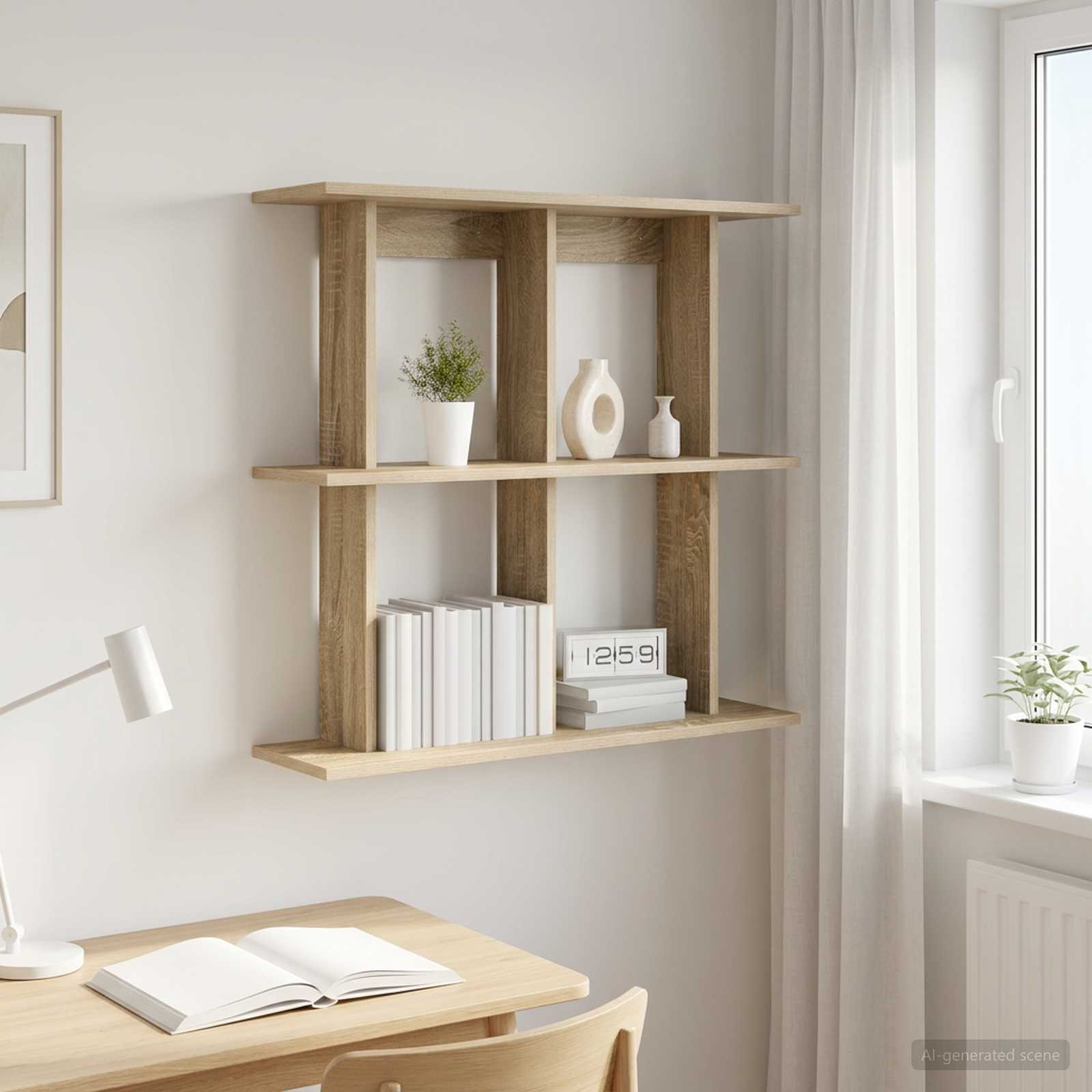 vidaXL Seinähylly Seinäkiinnitettävä Sonoma-tammi 100 x 20 x 75 cm