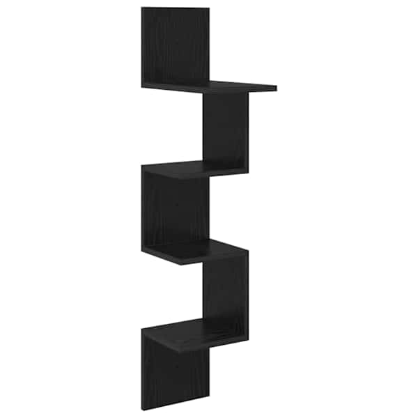 vidaXL Seinariiul Seinale kinnitav Must tamm 32 x 21 x 107 cm