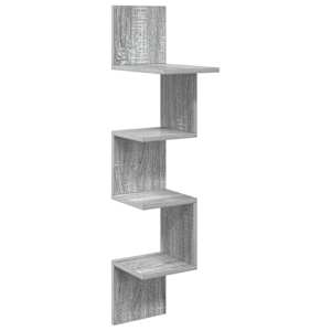 Stenska polica Montaža za steno Siva Sonoma 32 x 21 x 107 cm