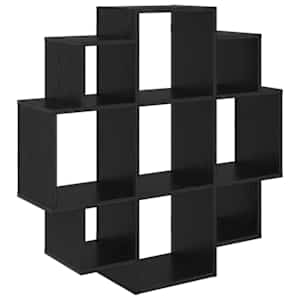 vidaXL Seinariiul Must tamm 90 x 25 x 90 cm Tehispuit