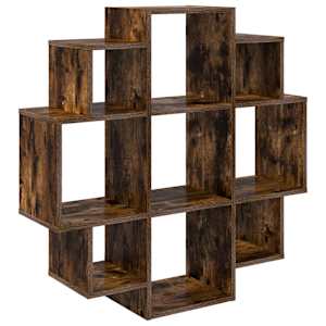 vidaXL Seinariiul Suitsutatud tamm 90 x 25 x 90 cm Tehispuit