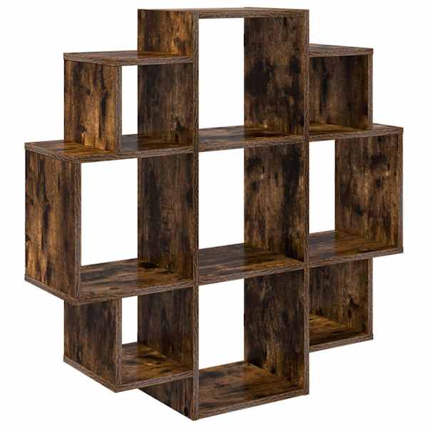 vidaXL Seinariiul Suitsutatud tamm 90 x 25 x 90 cm Tehispuit