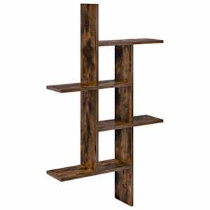 vidaXL Seinariiul Suitsutatud tamm 61 x 15 x 102 cm Tehispuit