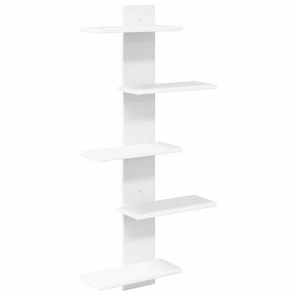 vidaXL Seina h&otilde;ljumine riiul Valge 48,5 x 15 x 101 cm Tehispuit