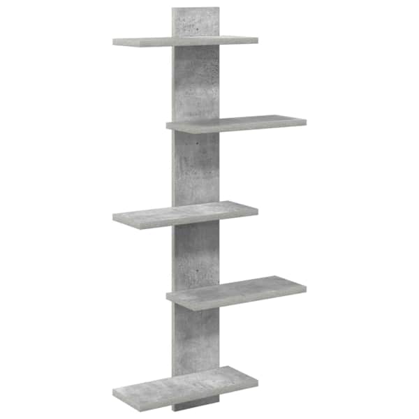 vidaXL Seina h&otilde;ljumine riiul Betoonhall 48,5 x 15 x 101 cm Tehispuit