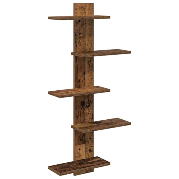 vidaXL Seina h&otilde;ljumine riiul Vana puit 48,5 x 15 x 101 cm Tehispuit