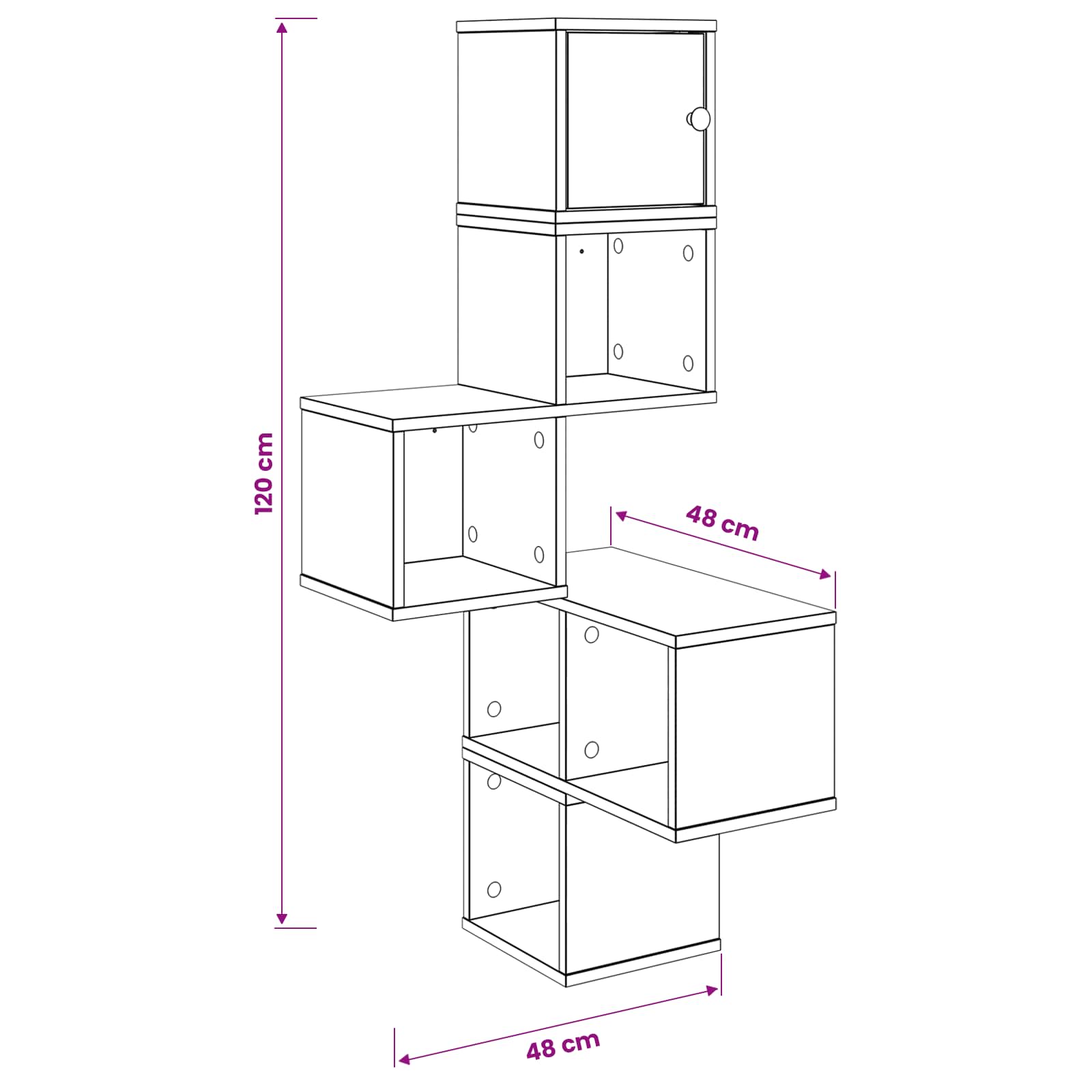Wall Corner Shelf size guide