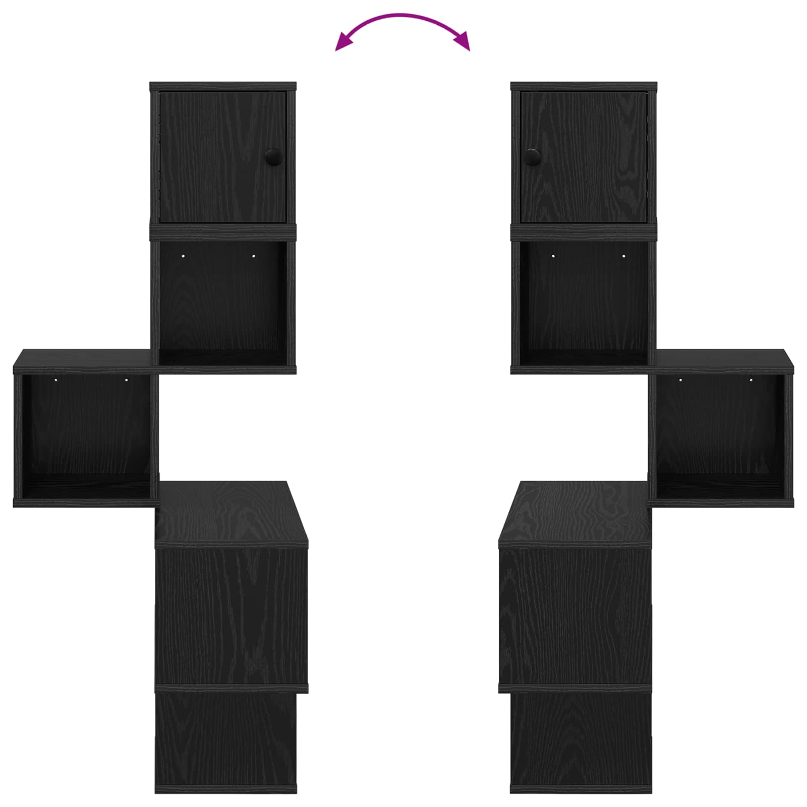 Wand-Eckregal Schwarze Eiche 48 x 48 x 120 cm Holzwerkstoff – Ansicht 8