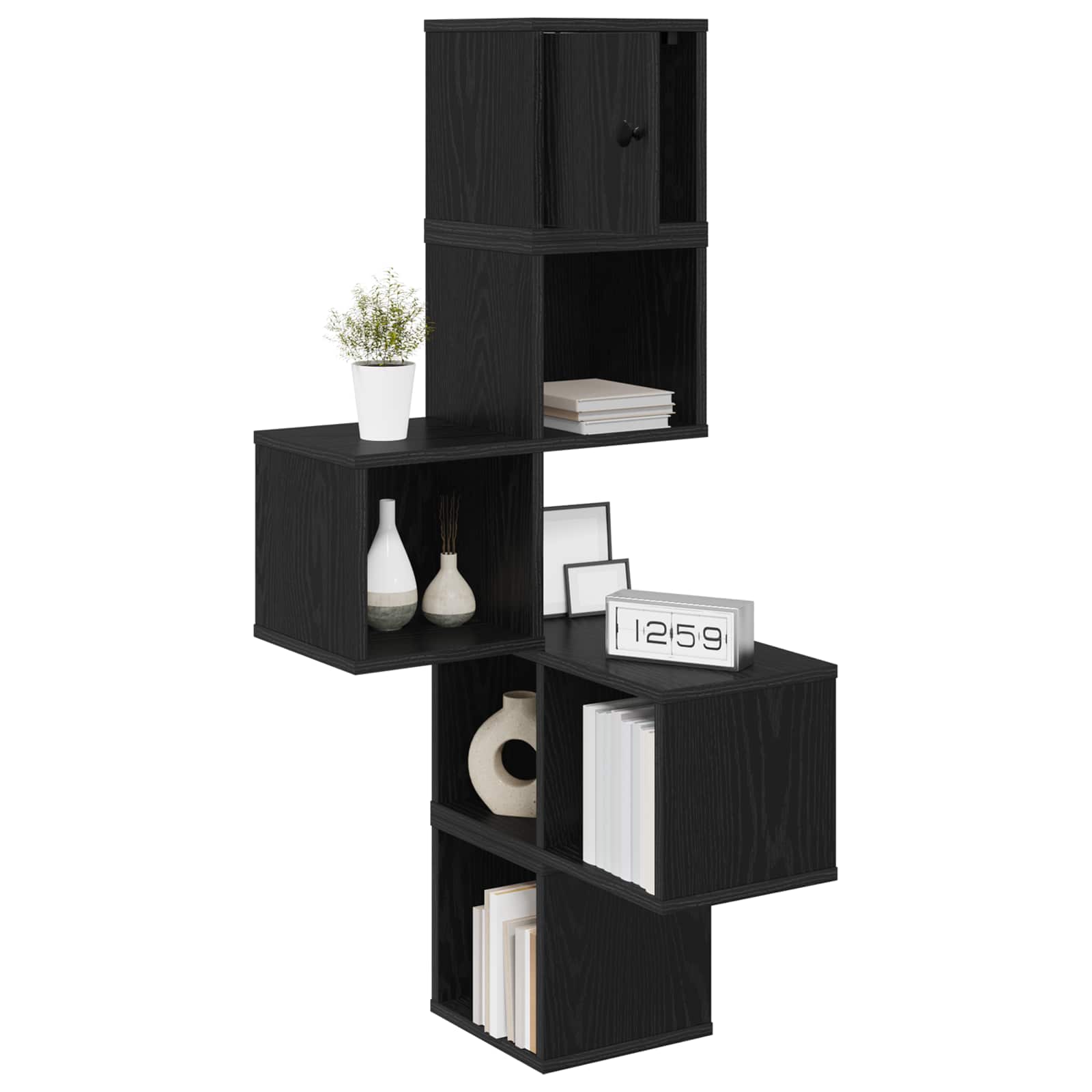 Wand-Eckregal Schwarze Eiche 48 x 48 x 120 cm Holzwerkstoff – Ansicht 3