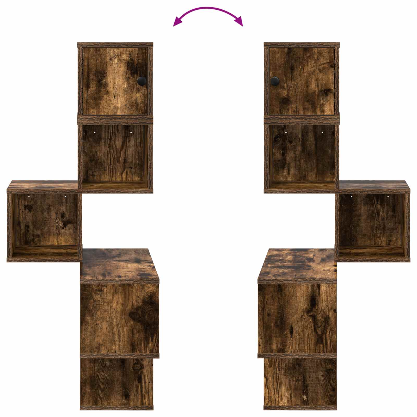 Wand-Eckregal Raucheiche 48 x 48 x 120 cm Holzwerkstoff – Ansicht 8