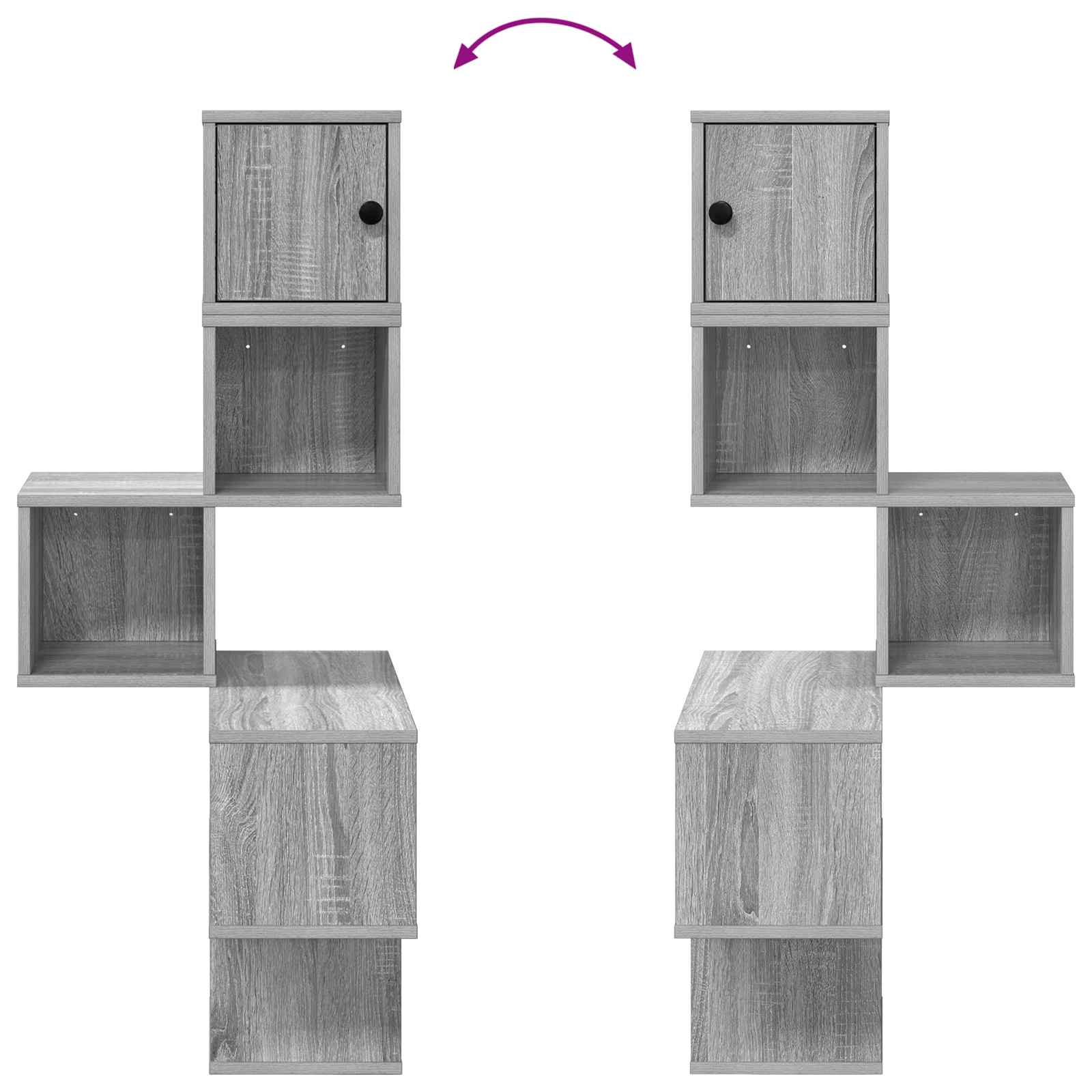 Wand-Eckregal Sonoma-Grau 48 x 48 x 120 cm Holzwerkstoff – Ansicht 8