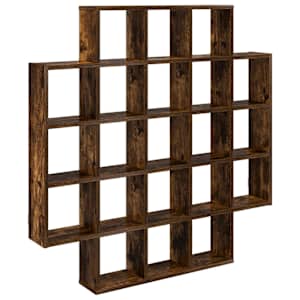 vidaXL Seinariiul Suitsutatud tamm 100 x 13 x 100 cm Tehispuit
