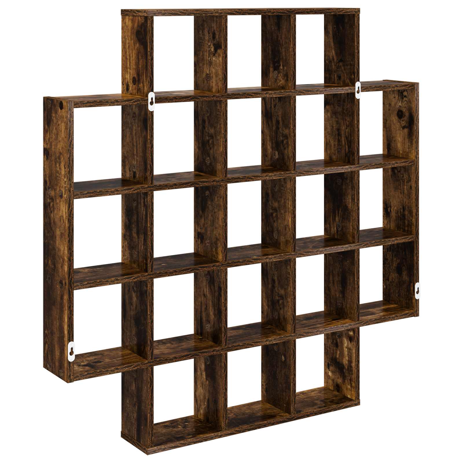 Стенен рафт Опушен дъб 100 x 13 x 100 см Инженерна дървесина — изображение 4