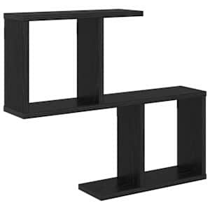 vidaXL Seinariiul Must tamm 60 x 12 x 50,5 cm Tehispuit