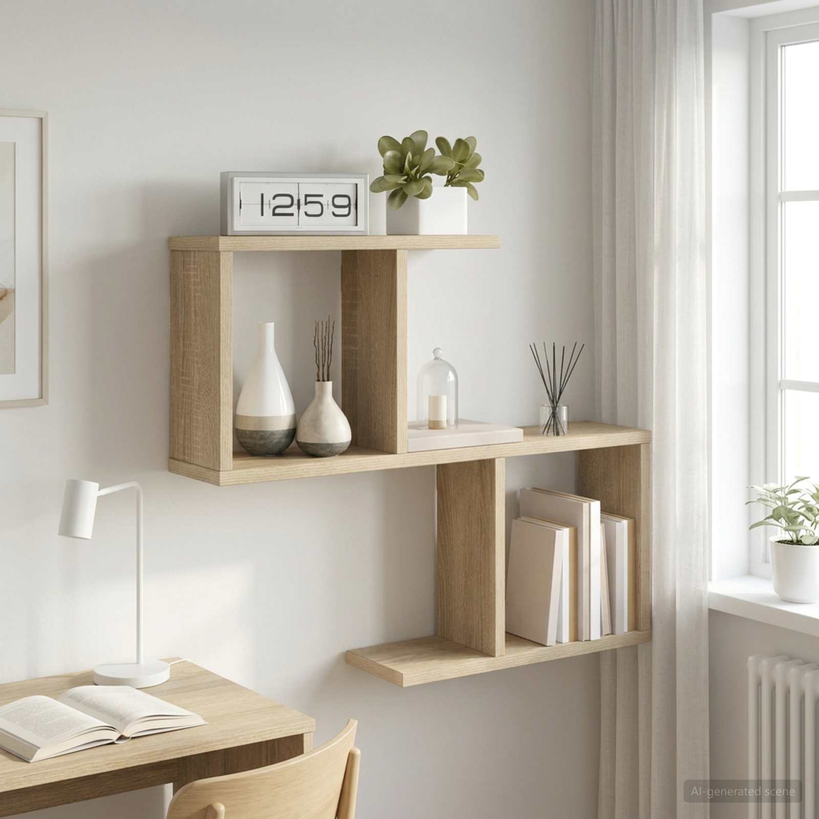 vidaXL Seinähylly Sonoma-tammi 60 x 12 x 50,5 cm Tekninen puu