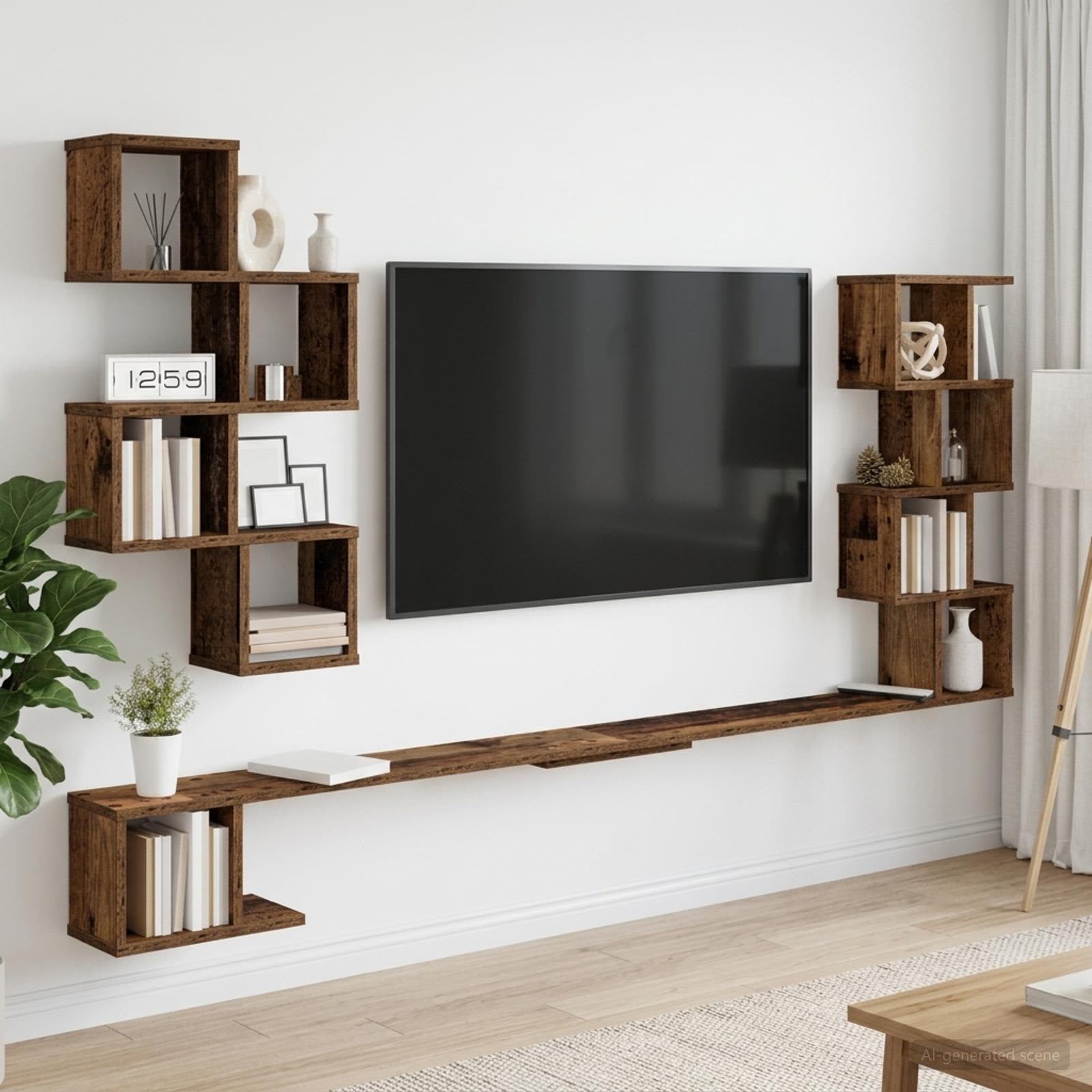 Vaste TV Plank Oud hout 180 x 15 x 94 cm Bewerkt hout