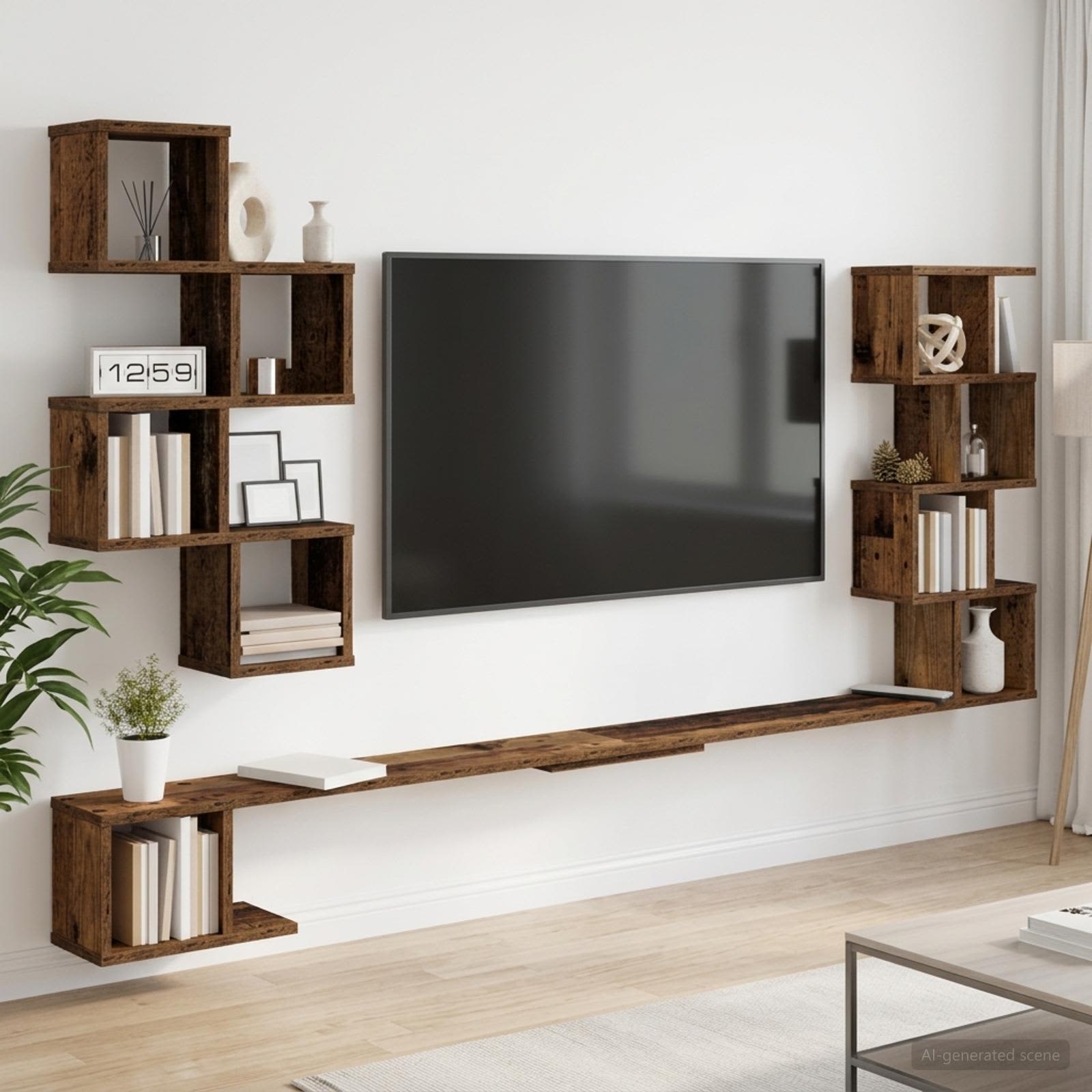 Wandmontiertes TV-Regal Altholz 160 x 15 x 94 cm Holzwerkstoff