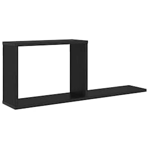 vidaXL Seinale kinnitatavad riiulid Must tamm 80 x 15 x 30 cm