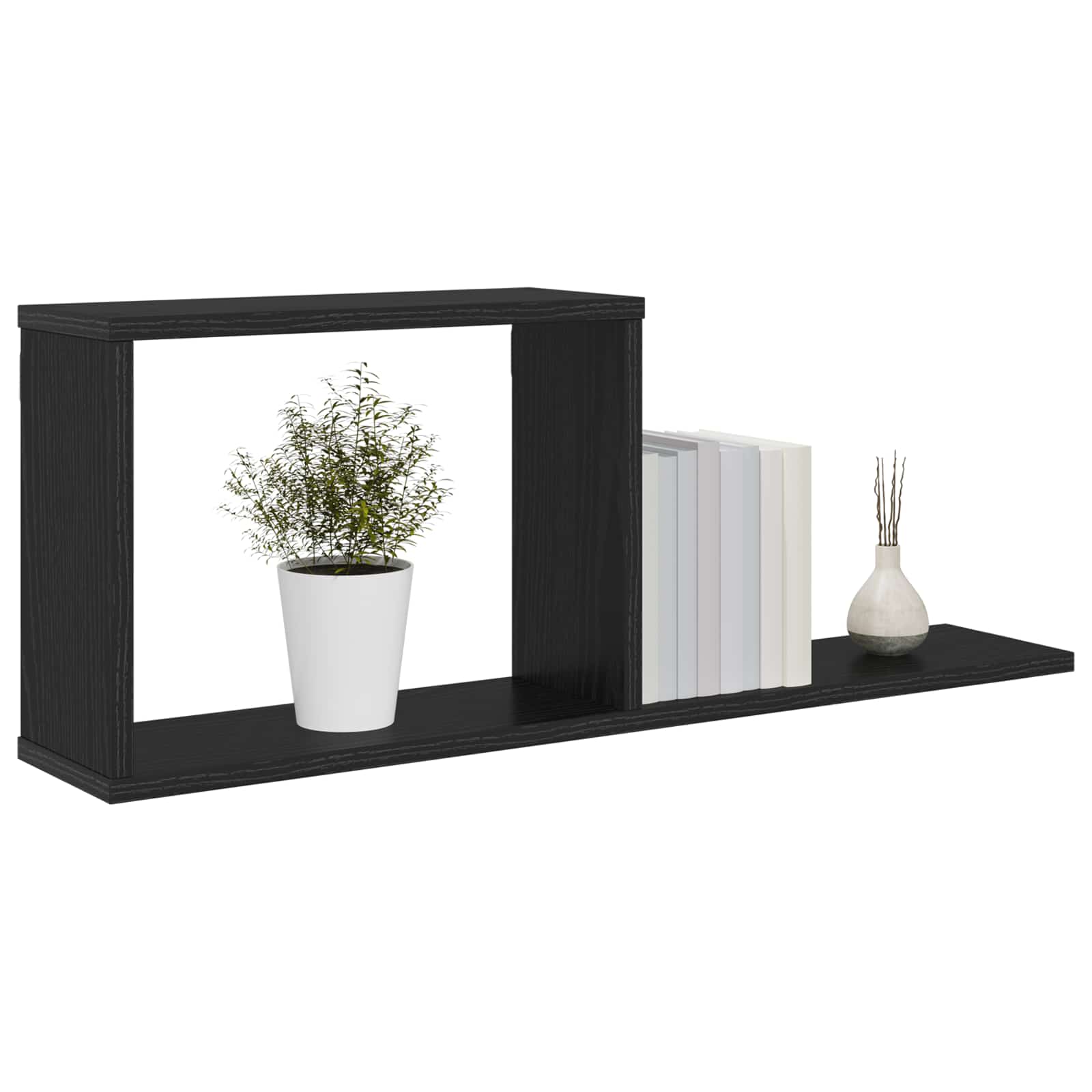 Schweberegale 2 Stk. Schwarze Eiche 80 x 15 x 30 cm – Ansicht 3