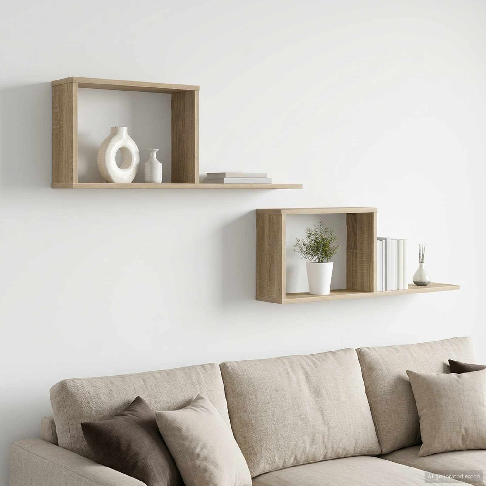 vidaXL Rafturi suspendate 2 pcs Stejar Sonoma 80 x 15 x 30 cm