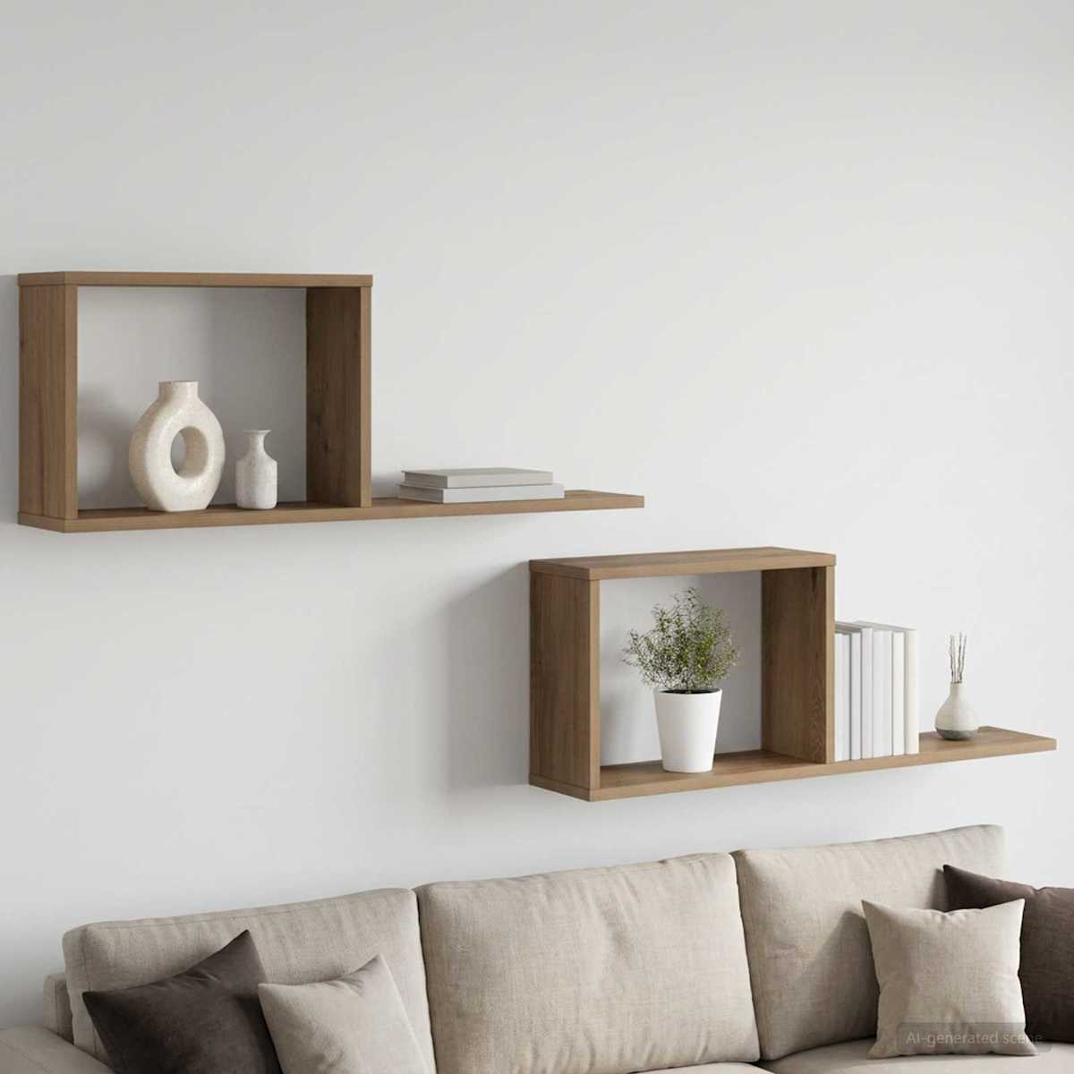 Svævehylder 80 x 15 x 30 cm Konstrueret træ