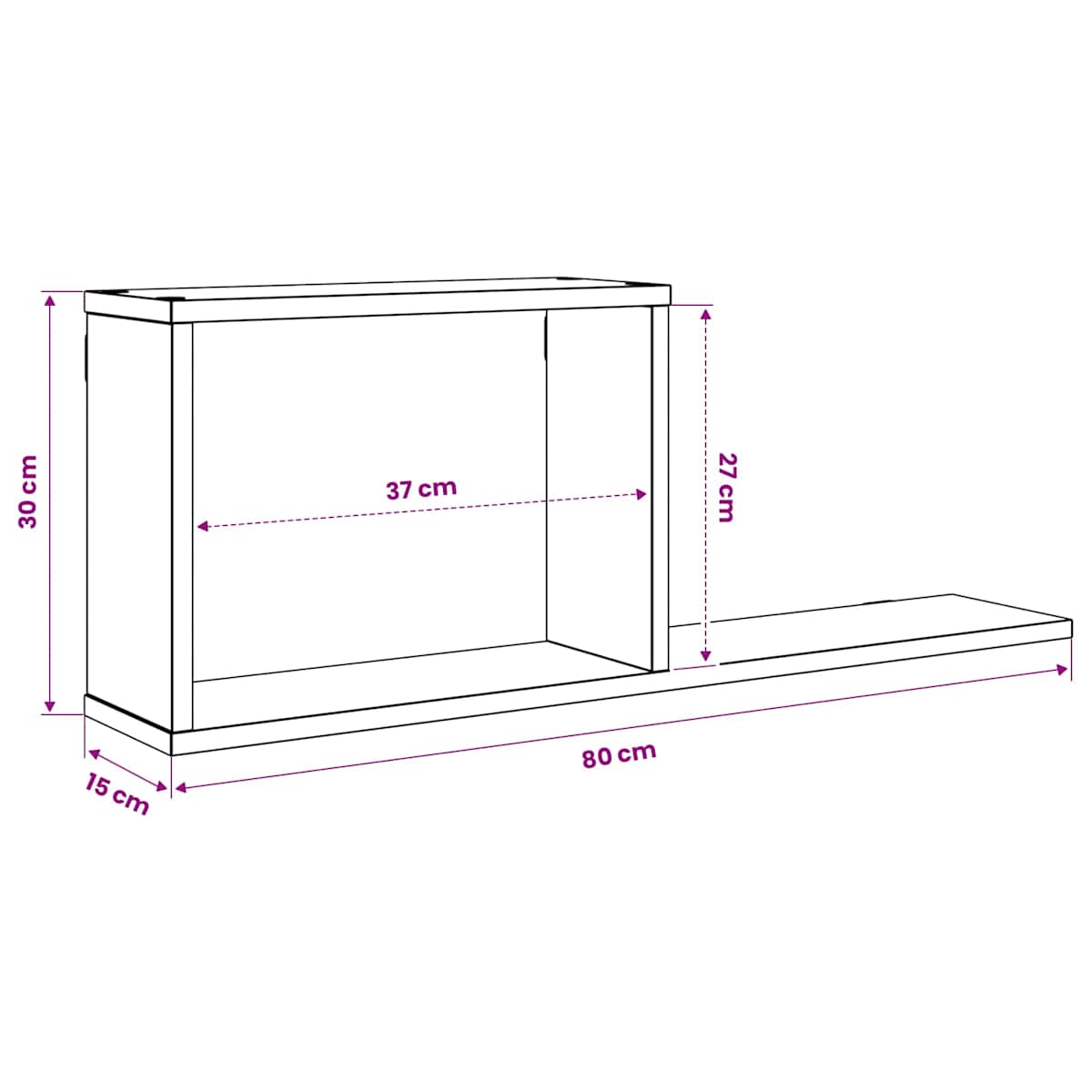 Svævehylder 80 x 15 x 30 cm Konstrueret træ - Billede 9