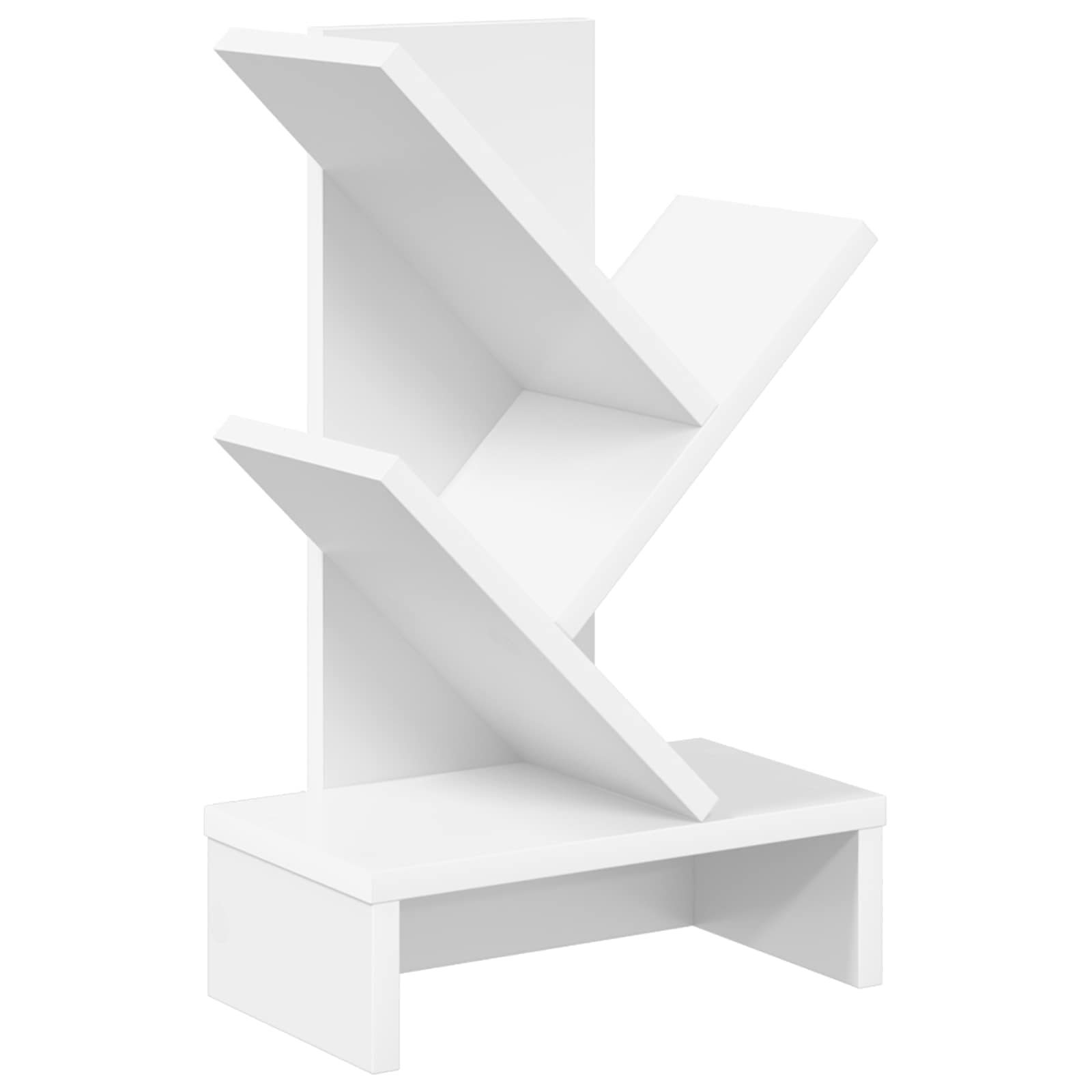 vidaXL Raft de cărți în formă de copac cu 3 etaje 30 x 18 x 48 cm Alb