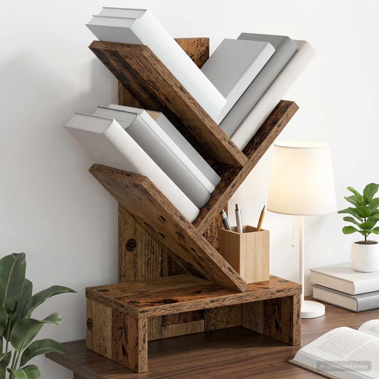 vidaXL Puun Kirjahylly 3-tasoa 30 x 18 x 48 cm Tekninen puu Vanha puu
