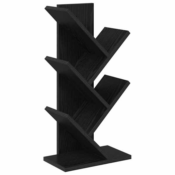 vidaXL Puu Raamatuhind, 4-Tasand 30 x 18 x 60 cm Tehispuit Must tamm