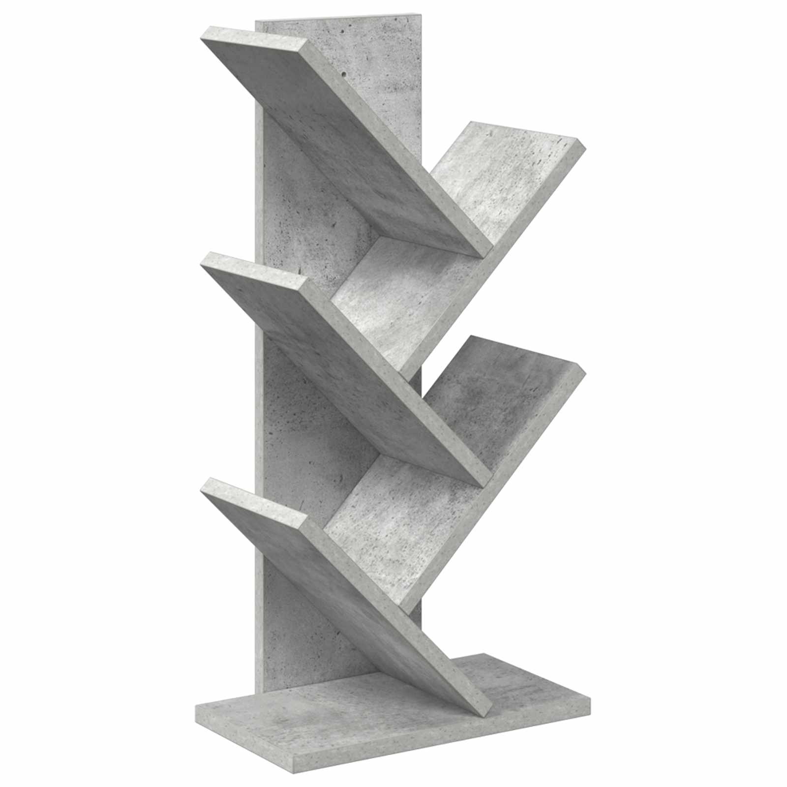 vidaXL Raft pentru cărți în formă de copac cu 4 niveluri Gri Beton