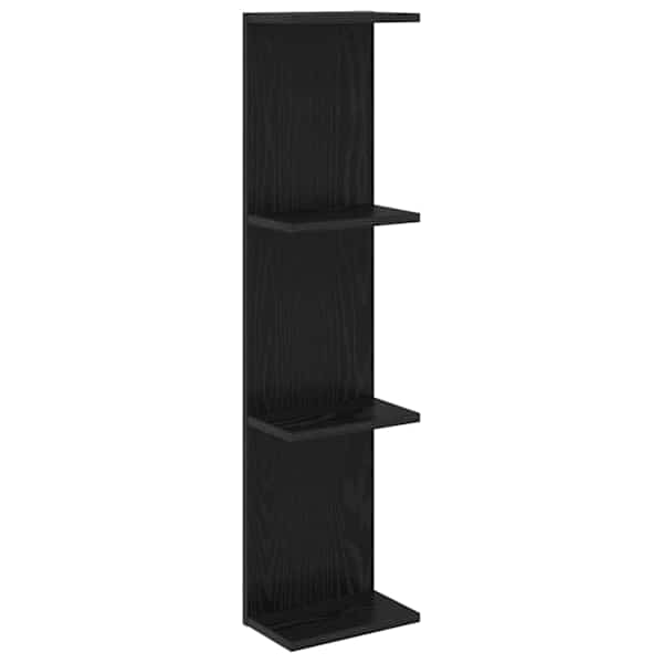 vidaXL Seinariiul Must tamm 25 x 15 x 100 cm Tehispuit