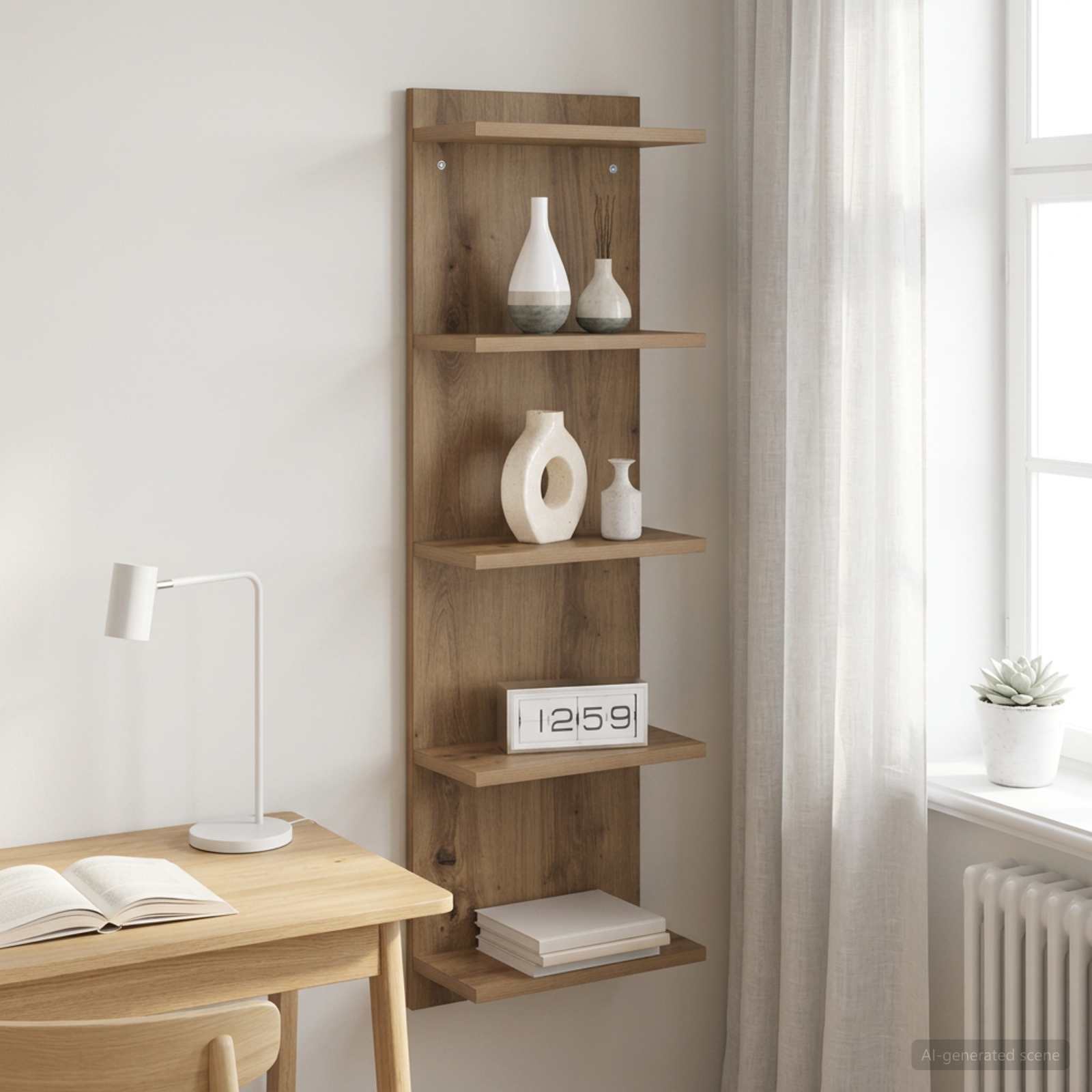 vidaXL Seinähylly Artisaanitammi 30 x 15 x 100 cm Tekninen puu