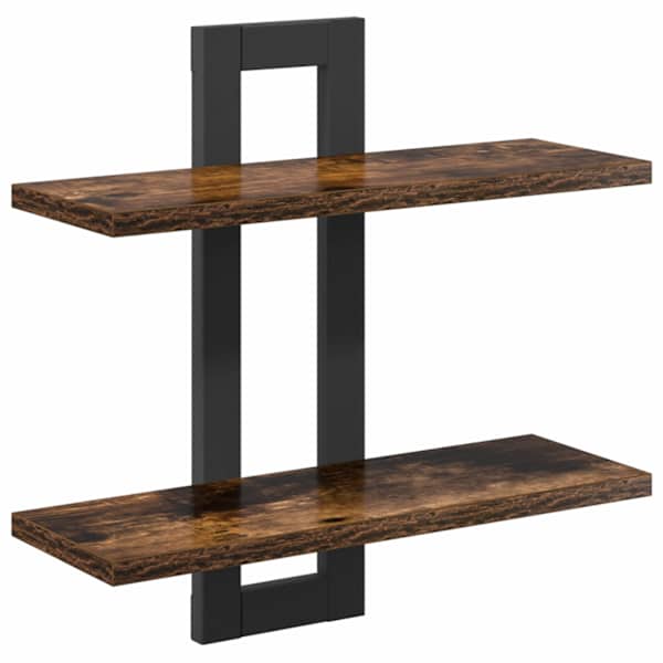 vidaXL Seinale kinnitatavad riiulid Suitsutatud tamm 40 x 15 x 40 cm