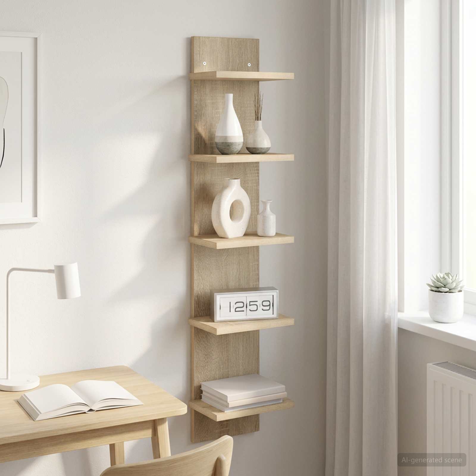 Wandplank Sonoma Eiken 22 x 15 x 100 cm Bewerkt hout – afbeelding 1