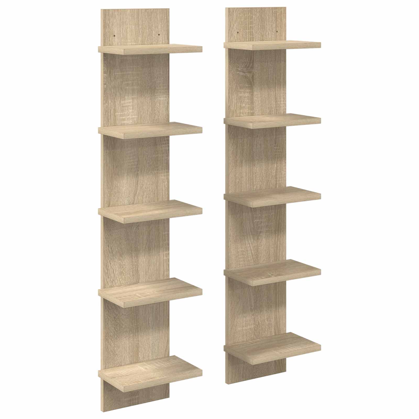 vidaXL Raft de perete 2 pcs Stejar Sonoma 22 x 15 x 100 cm