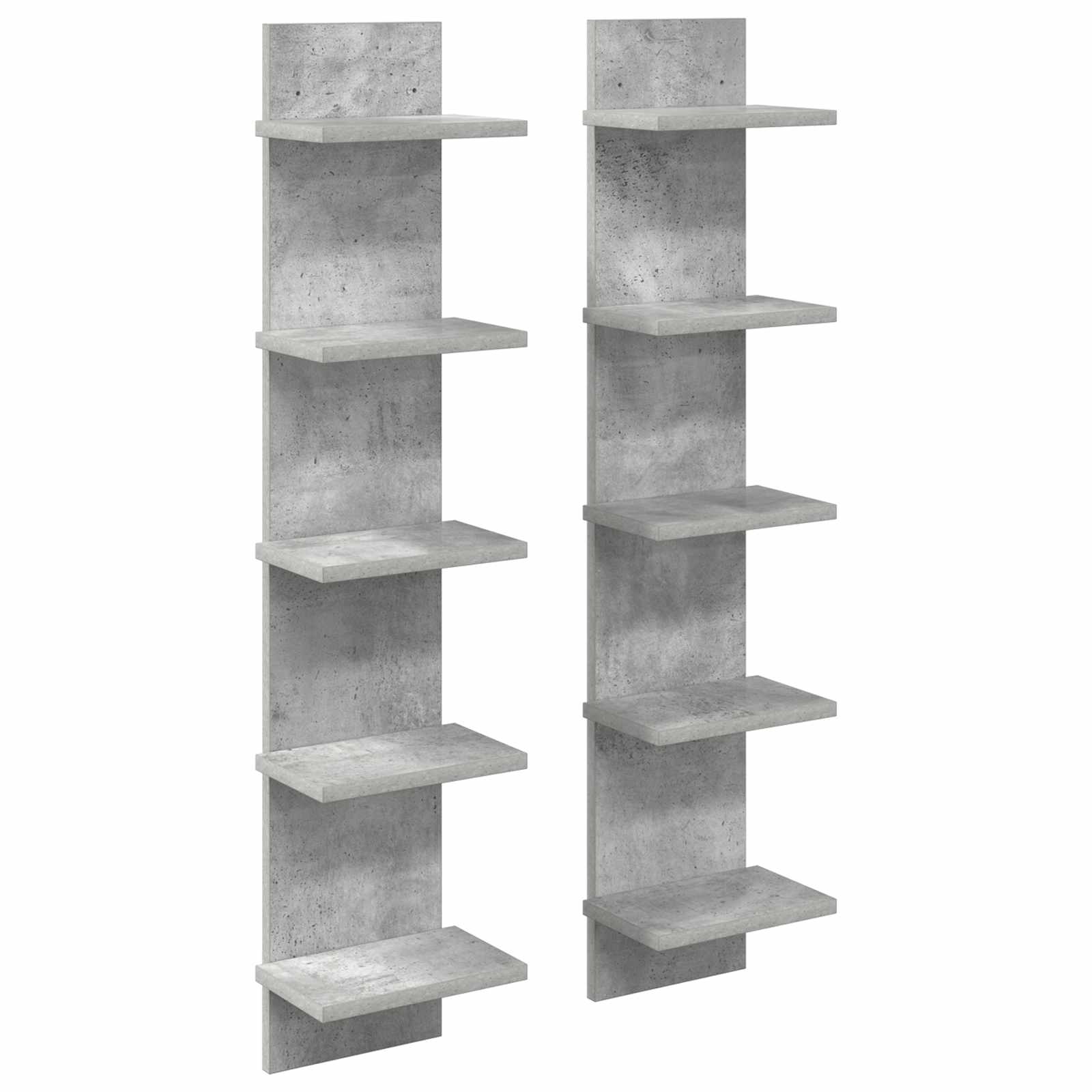 vidaXL Raft de perete 2 pcs Gri Beton 22 x 15 x 100 cm Lemn prelucrat
