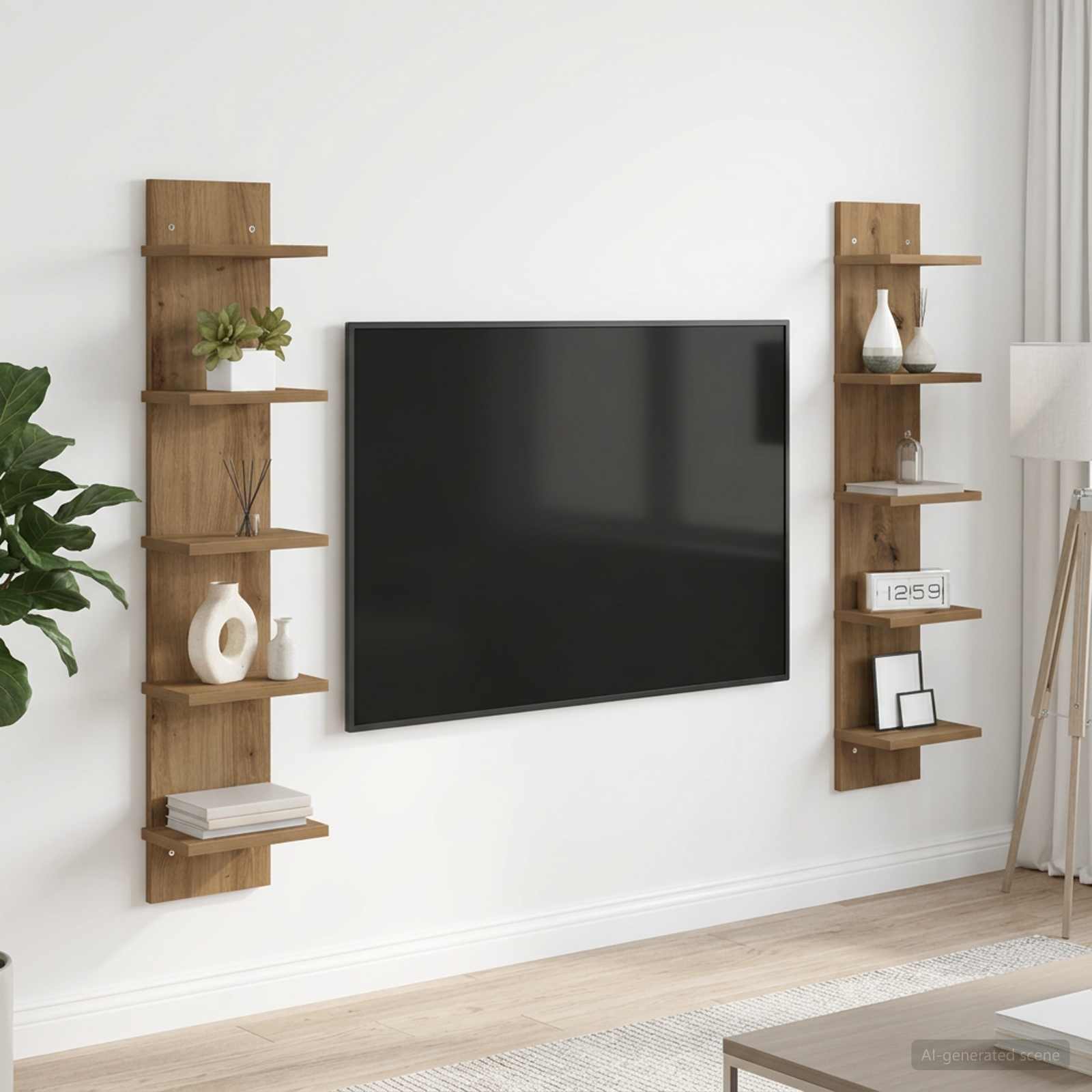 vidaXL Seinähylly 2 kpl Artisaanitammi 22 x 15 x 100 cm Tekninen puu