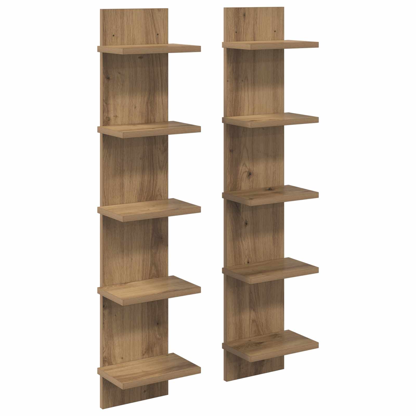 vidaXL Raft de perete 2 pcs Stejar Artizanal 22 x 15 x 100 cm