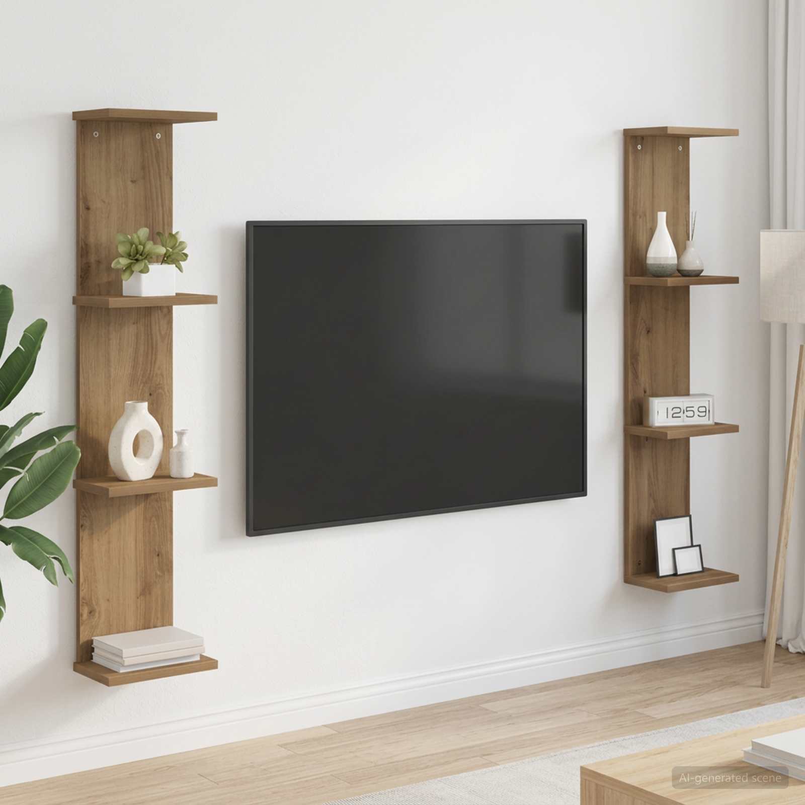 vidaXL Seinähylly 2 kpl Artisaanitammi 22 x 15 x 100 cm Tekninen puu