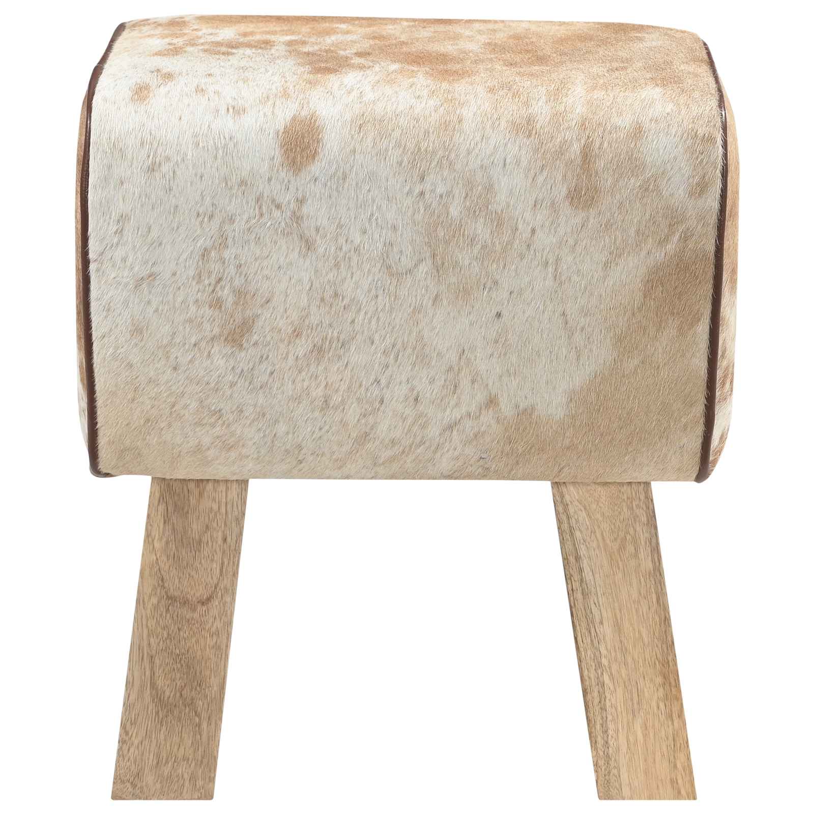 Penkki 40 x 30 x 45 cm Aitoa Nahkaa Ruskea ja valkoinen - Image 4