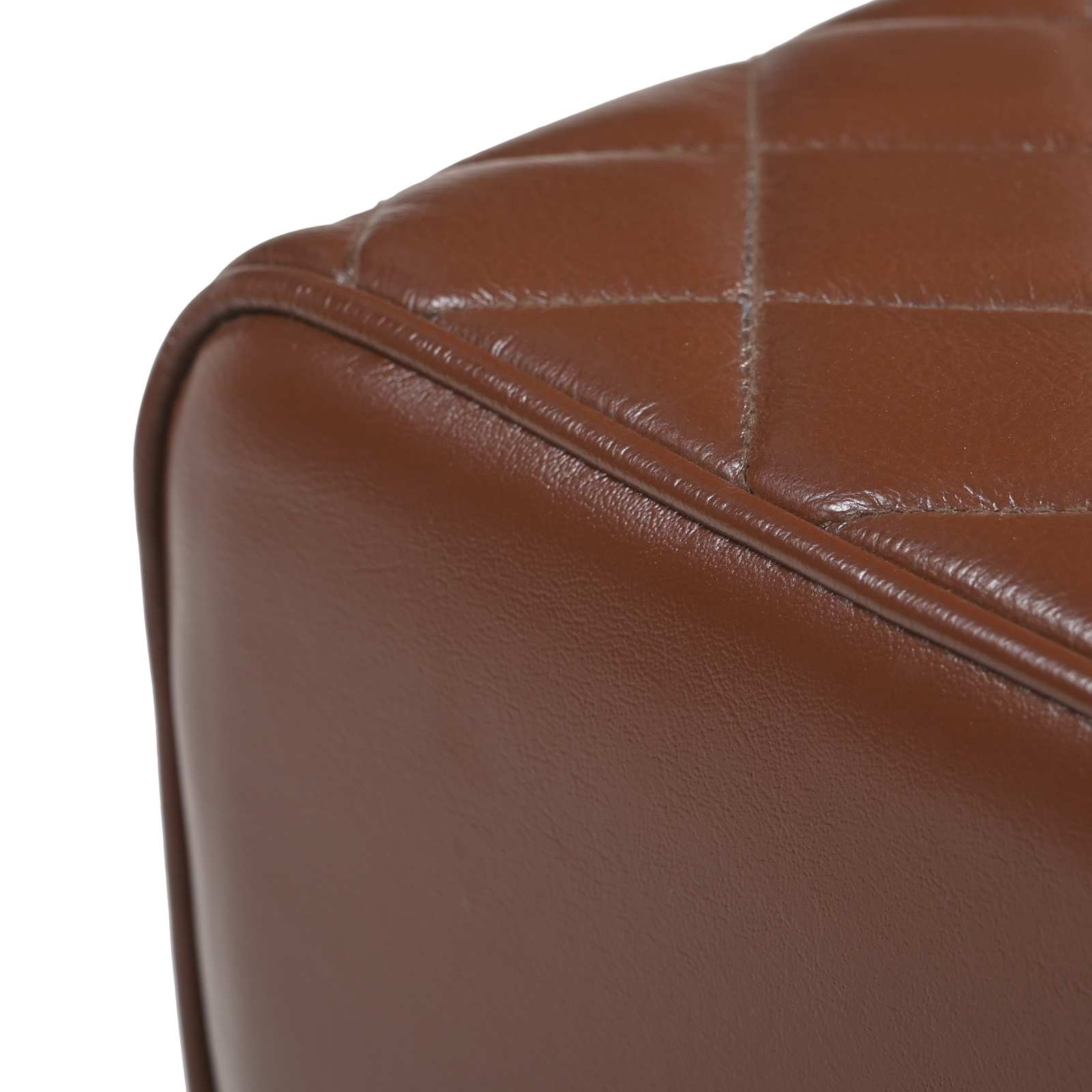 Penkki 60 x 30 x 45 cm Aitoa Nahkaa Ruskea timantti - Image 4