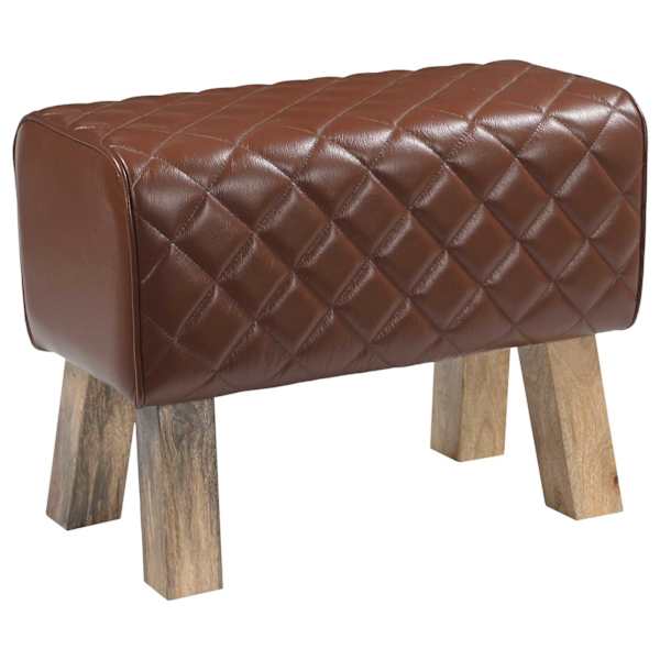 vidaXL pink 60 x 30 x 45 cm Ehtne nahk Pruun teemant